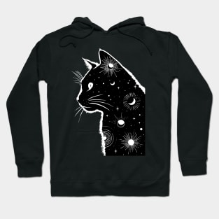 Black Galaxy Cat Hoodie